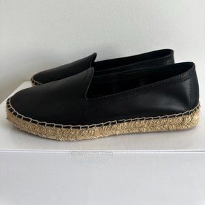 GAP Black Leather Espadrille Loafer Size 10